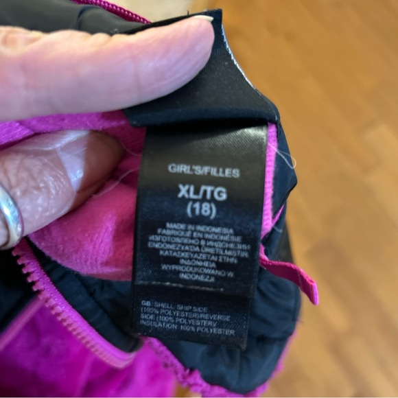 The North Face Mossbud Swirl Fleece Puff Jacket Reversible Girl’s XLarge 18 - Picture 7 of 10